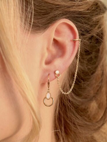 Bague d'oreille Saturne nacre