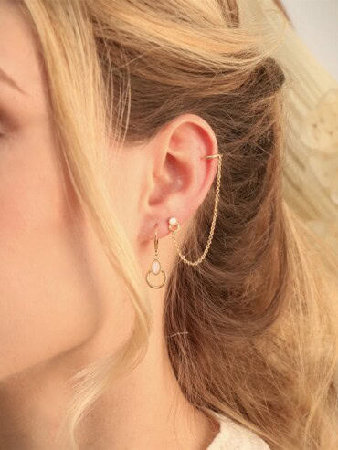Bague d'oreille saturne nacre