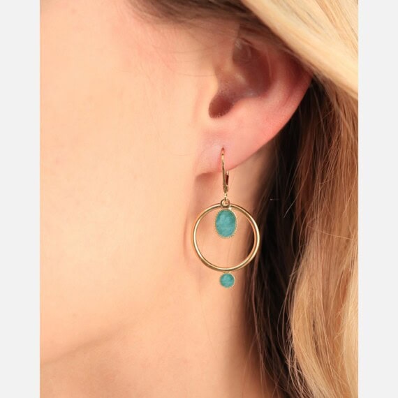 petites boucles d'oreilles eclipseamazonite