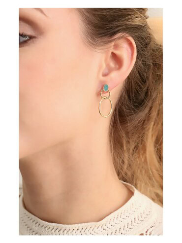 Boucles pendantes stellaïs amazonite