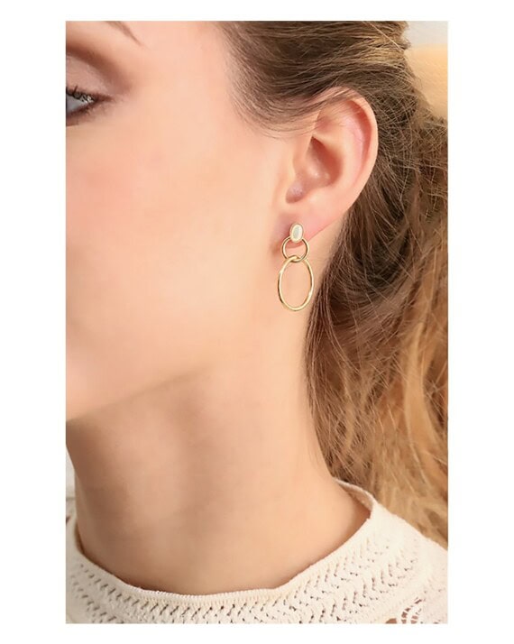 Boucles pendantes stellaïs nacre