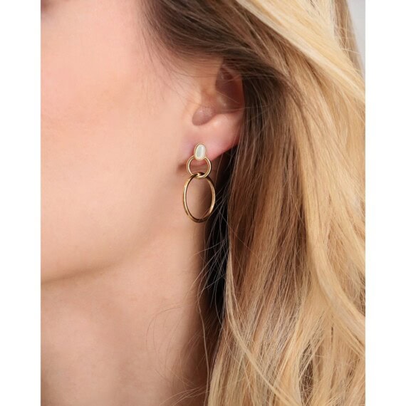 Boucles pendantes stellaïs nacre