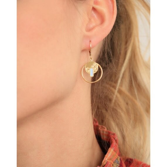 boucles pendantes Kyoto ivoire