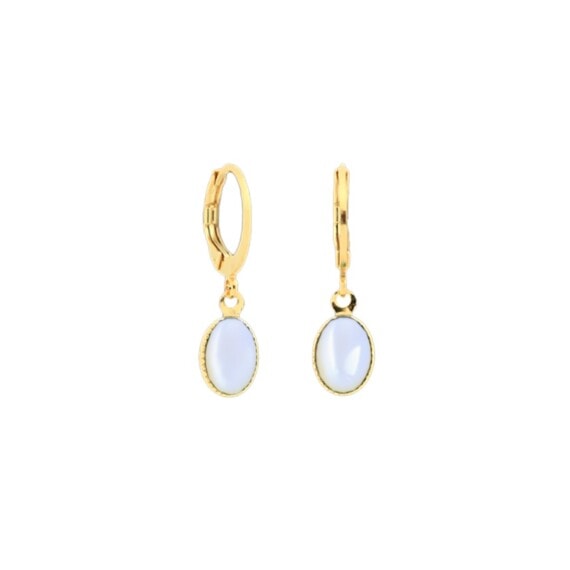 Petites boucles d'oreilles Saturnales nacre. Boucles d'oreilles en forme de dormeuses.