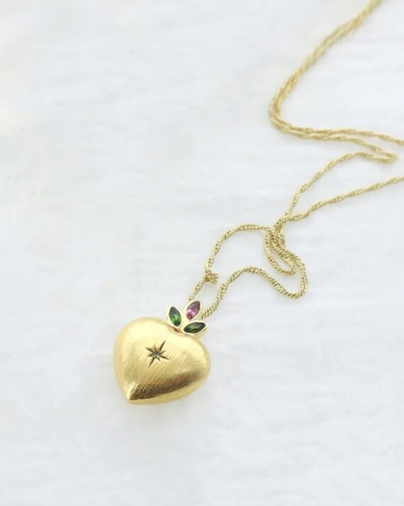 Sautoir tourmalines Eleonore - collier coeur