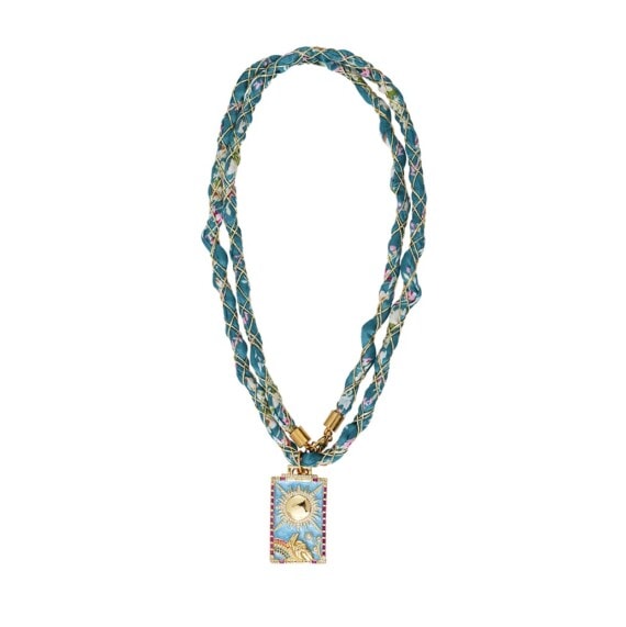 Sautoir cordon turquoise soleil