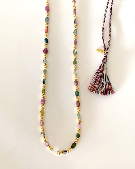 Sautoir cordon tourmalines Irène