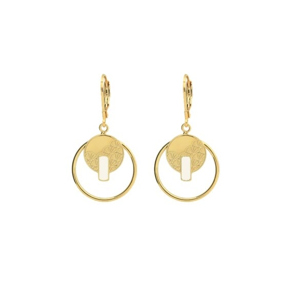 boucles pendantes Kyoto ivoire