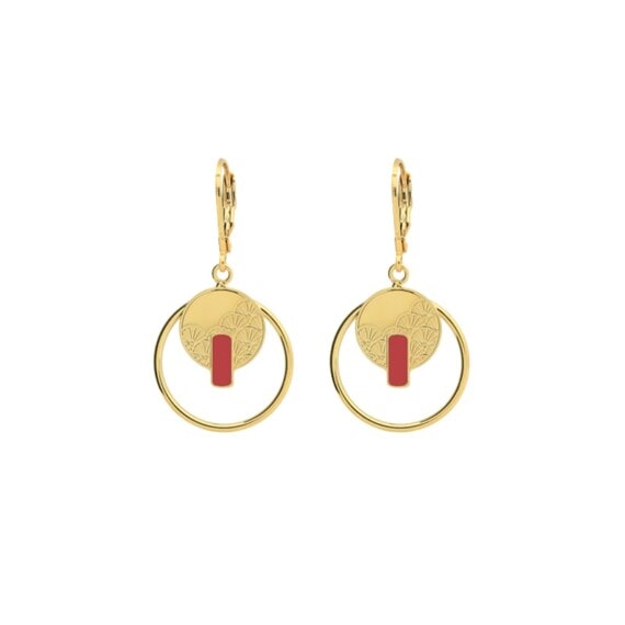 boucles pendantes Kyoto corail