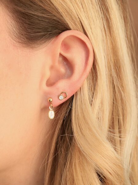 Petites boucles Astra nacre - Boucles d'oreilles pendantes