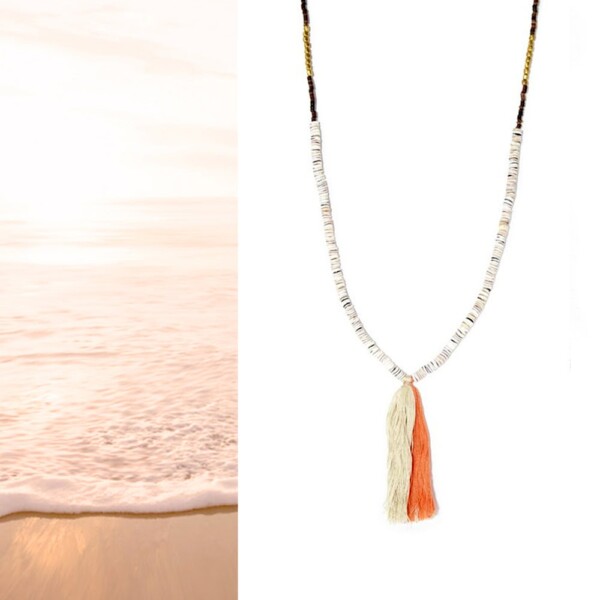 Collier sautoir corail sanibel corail