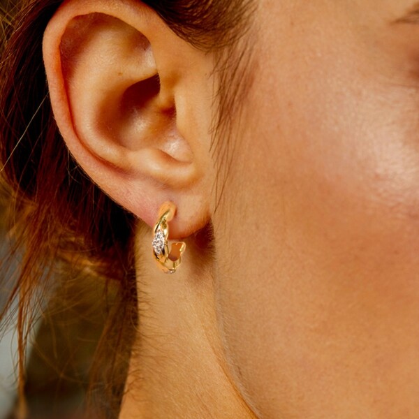 Petites boucles d'oreilles SANI zircons blancs