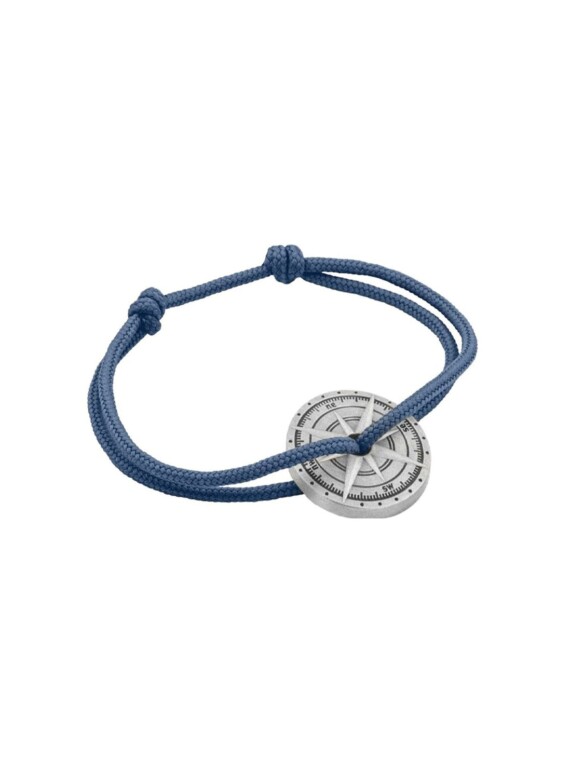 Bracelet fantaisie Rose des vents LABECH. Cordon bleu