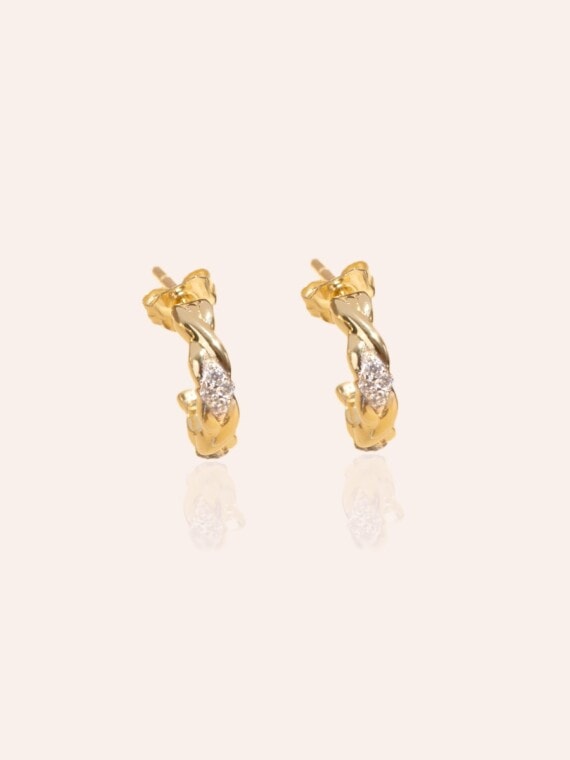 Petites boucles d'oreilles SANI zircons blancs