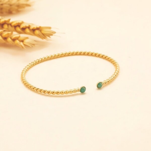 Jonc fin torsadé amazonite angela