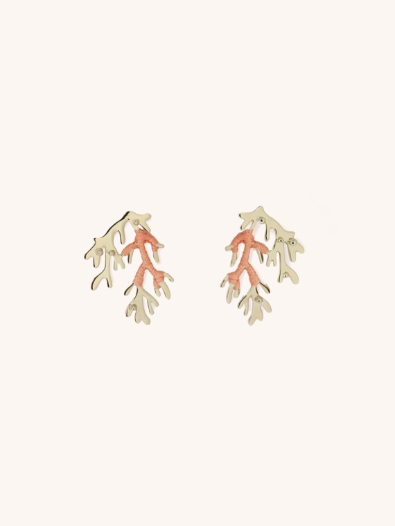 boucle d'oreille corail en duo fidji abricot