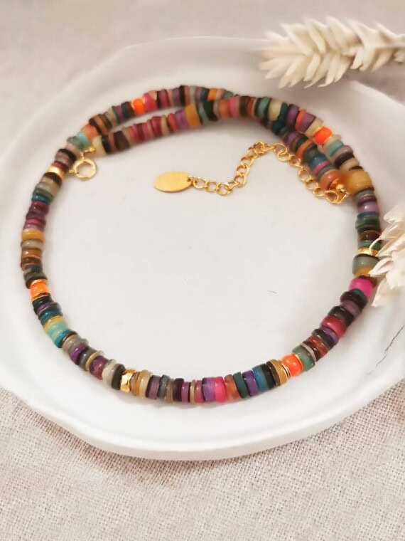 Collier ras-de-cou CESARE multicolore