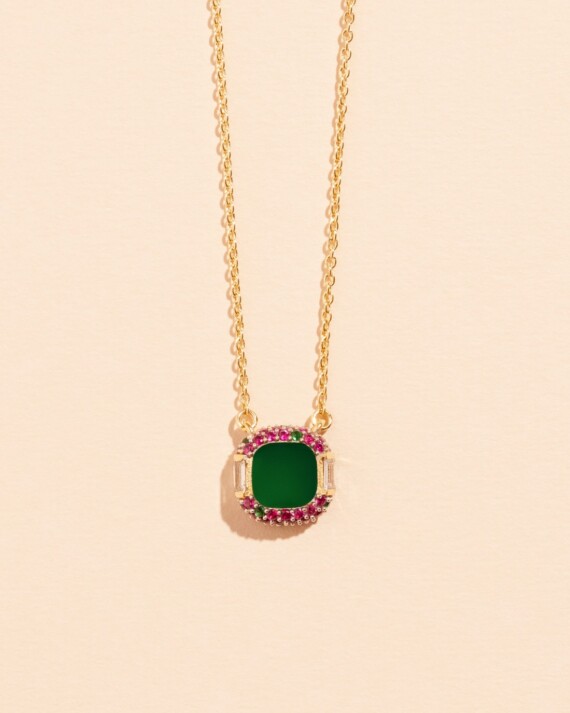Collier Idylle en onyx vert