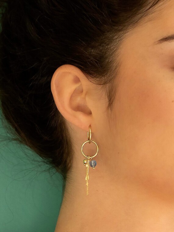 mono boucle d'oreille COSMIC bleu boreal