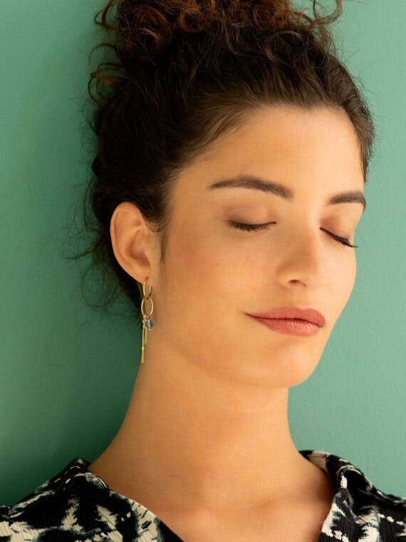 mono boucle d'oreille COSMIC bleu boreal