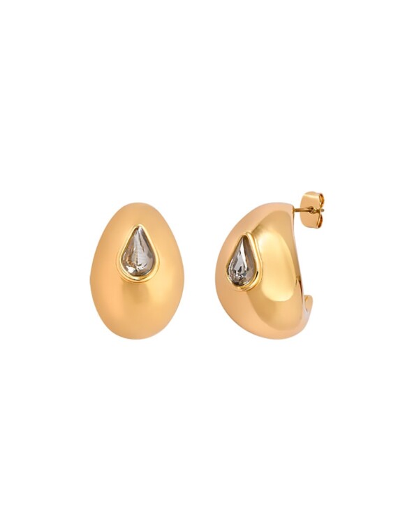 Boucles d'Oreilles Goutte Quartz Fumé Omani