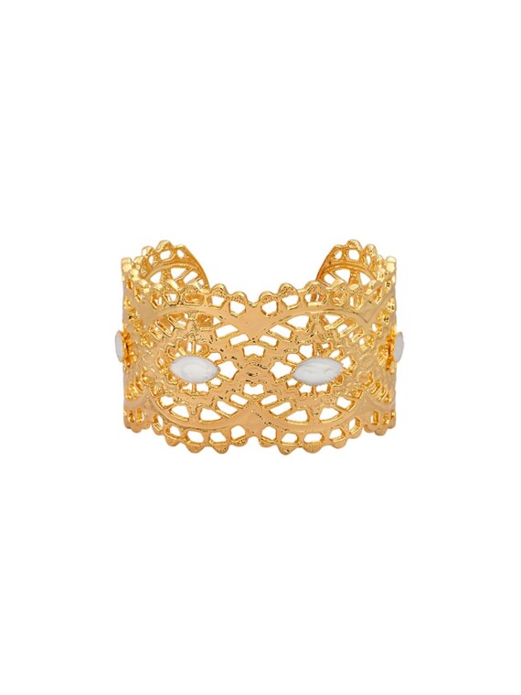 Manchette dentelle navettes nacre blanche Ankara