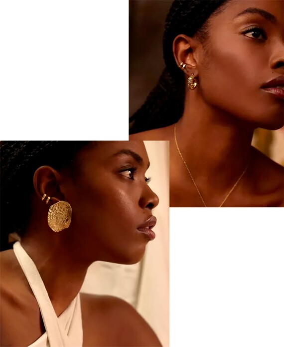 Petites bagues d'oreilles portées par des femmes