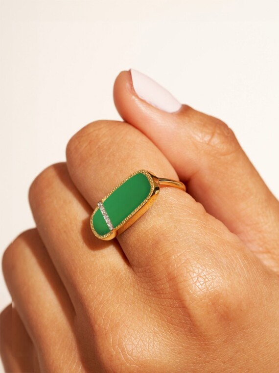 Bague izy3 onyx vert