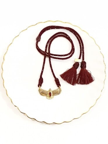 Collier Aigle royal Grenat cordon Bordeaux