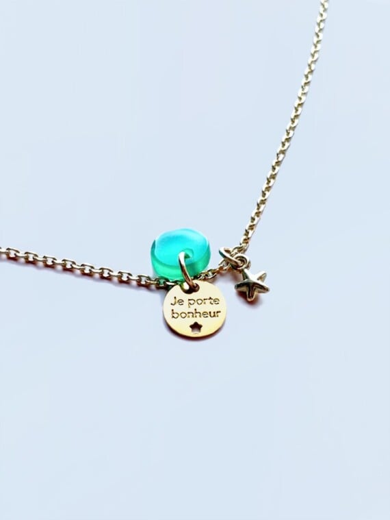 Collier je porte bonheur médaille