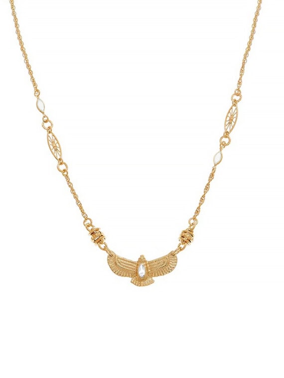 Collier aigle aquila alba nacre