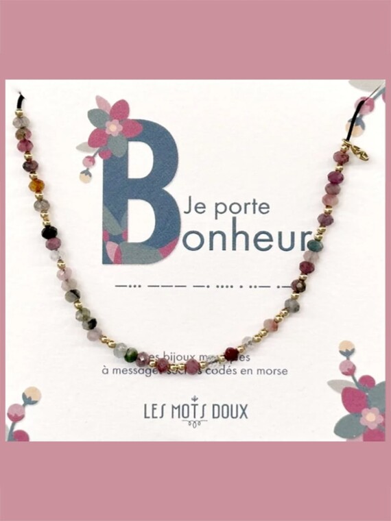 Collier tourmalines Je porte bonheur