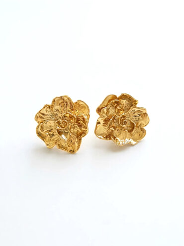 Boucles d'oreilles fleurs dorées Sarah
