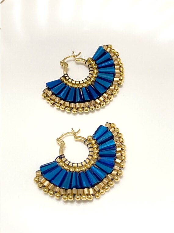 Boucles serpiente emplumada bleu