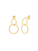 Boucles d'oreilles Marilyn - Boucles pendantes deux anneaux dorés