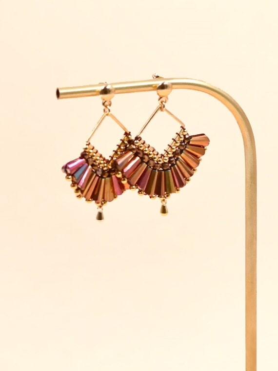 Boucles d'oreilles AGAVE magenta