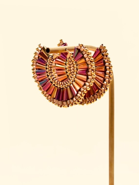 boucles d'oreilles créoles moctezuma magenta