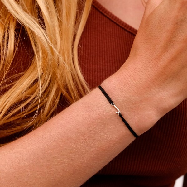 Bracelet Infini Argent. Personnalisation Lettre Alphabet. Bijou cordon mixte.