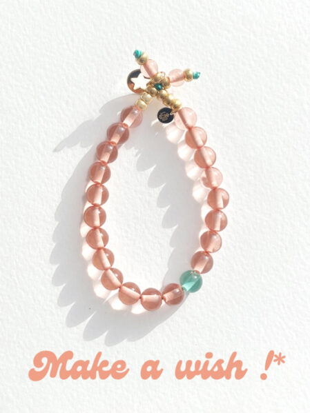 make a wish saumon. Bracelet perles de couleurs