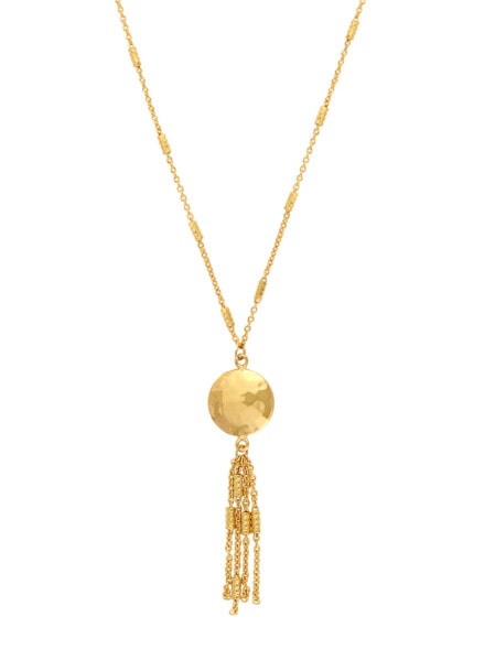 Collier Mon Soleil. Bijou bohème pendant, doré à l'or fin. Un accessoire fabriqué artisanalement à Paris.