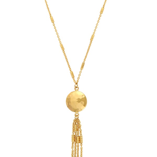 Collier Mon Soleil. Bijou bohème pendant, doré à l'or fin. Un accessoire fabriqué artisanalement à Paris.
