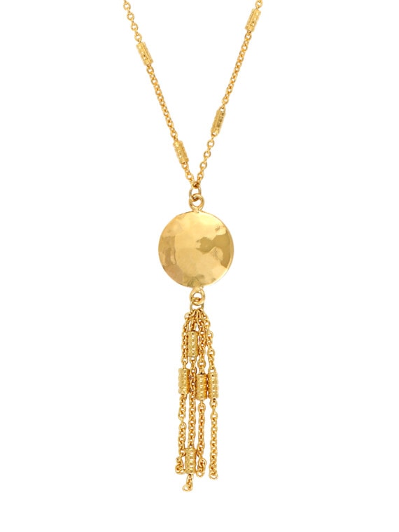 Collier Mon Soleil. Bijou bohème pendant, doré à l'or fin. Un accessoire fabriqué artisanalement à Paris.