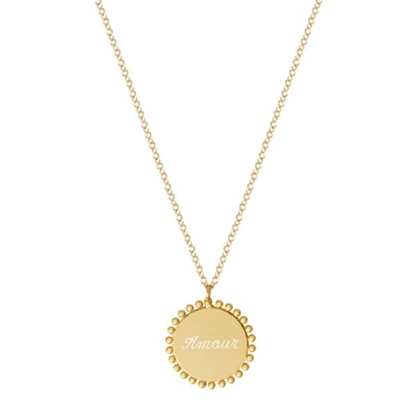 Collier médaille mon amour