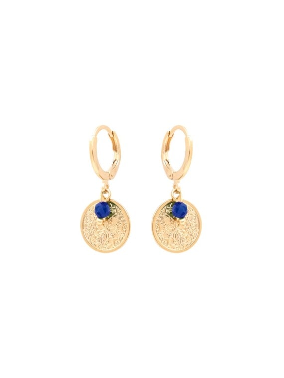 Mini creoles aevc perle sakura lapis lazuli