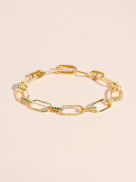 Bracelet rheya zircons verts