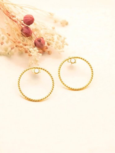 boucles d'oreilles torsadées angela nacre