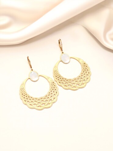 Boucles d'oreilles katniss nacre