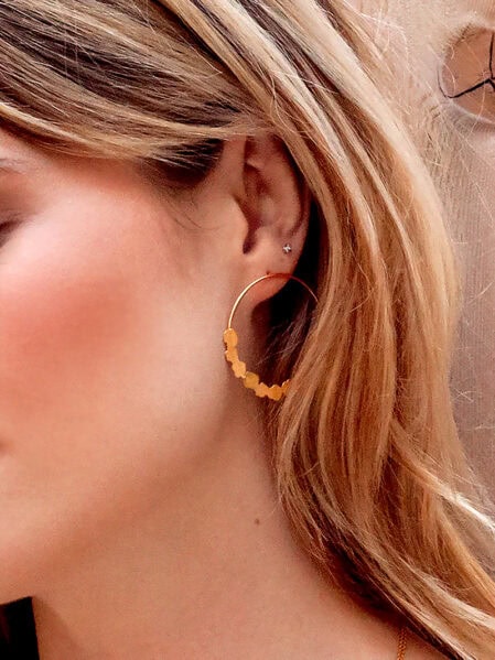 Boucles d'oreilles PANSY - petites fleurs dorées
