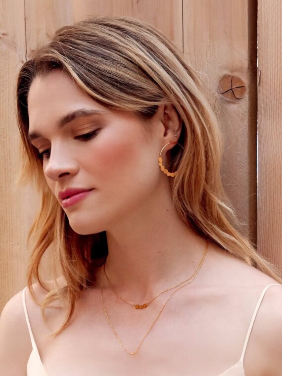 Boucles d'oreilles PANSY - petites fleurs dorées