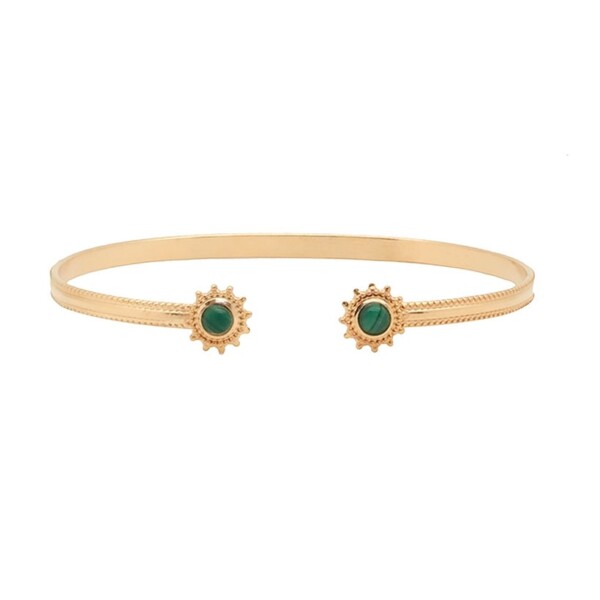 Jonc duo marquise malachite